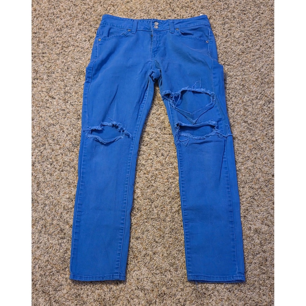 Levi's Distressed Curvy 529 Skinny Leg Jeans Women's Size 12 31x32‎ Blue
